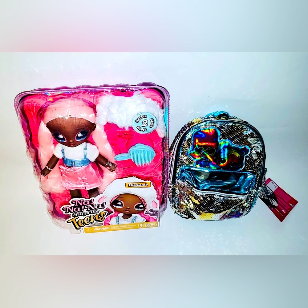 Bundle of L. O. L. Backpack & Na! Na! Na! Surprise 11" Fashion Doll